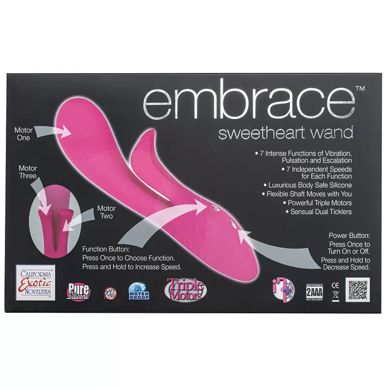 Вибромассажер Embrace Sweetheart Wand со стимуляцией клитора – розовый
