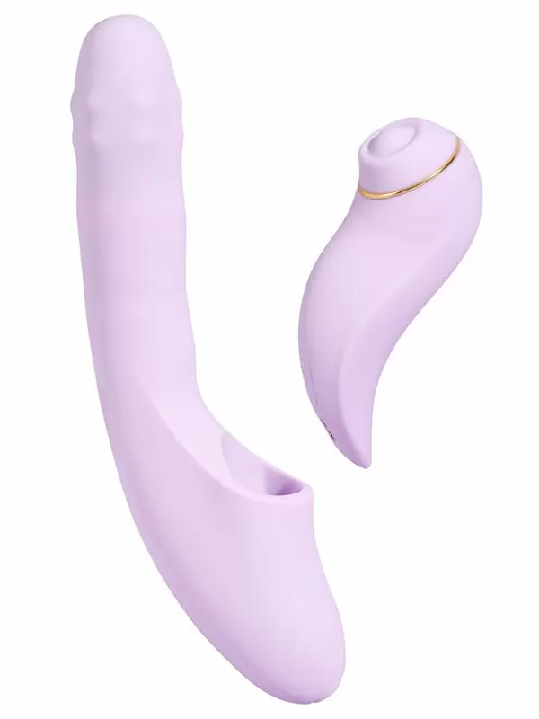 Модульный вибратор-кролик Svakom DuoGlow, 19,6 см, со съёмным клиторальным пульсатором, с функцией нагрева, лиловый