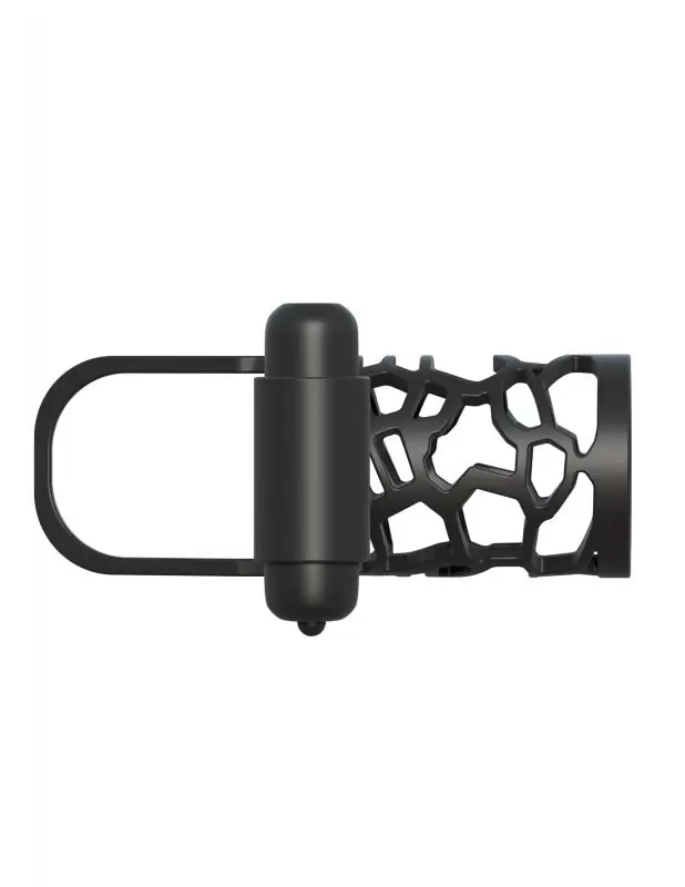 Эрекционная сетка с вибрацией Thick Dick Silicone Vibrating Cage – черный