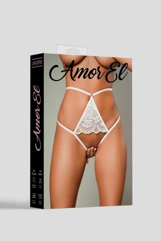Откровенные трусики с доступом, Amor El, размер L, белые