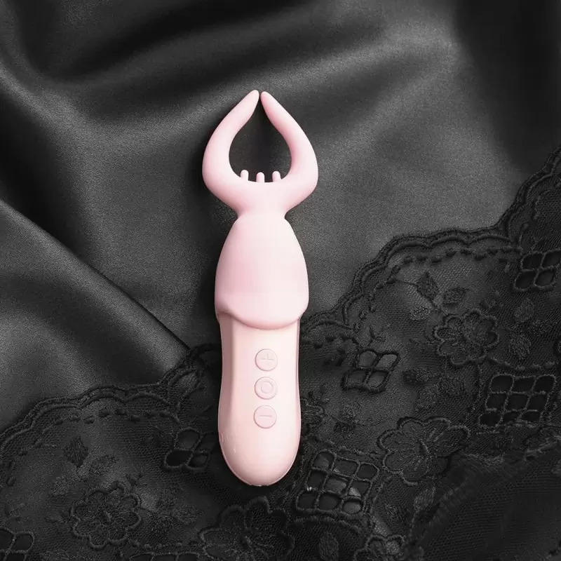 Вибростимулятор Ecstasy со сменными насадками - розовый