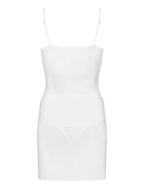 Белая сорочка с пикантным вырезом и стринги Charms (Obsessive) – S/M