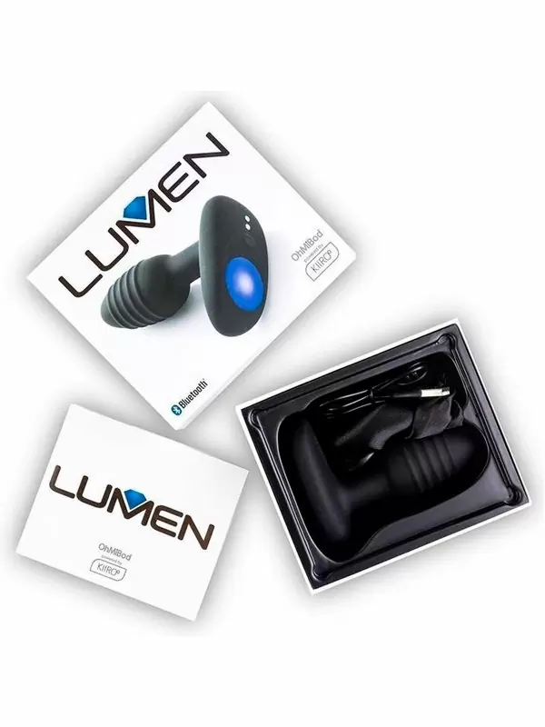 Интерактивная анальная вибропробка Kiiroo OhMiBod Lumen, 10,1 см, силикон, черный