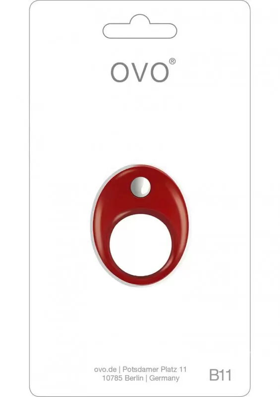 Эрекционное кольцо Ovo  B11 с вибрацией – красный