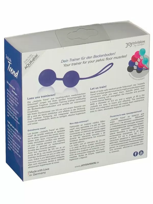 Вагинальные шарики Joyballs Trend, 12,5 см, подвижное ядро, сиреневые