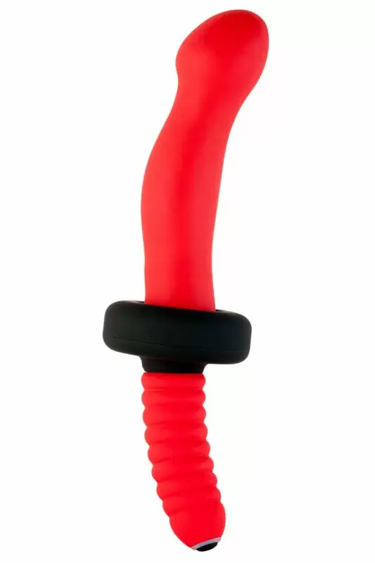 Анальный вибратор с удобной ручкой TOYFA Black&Red – красный