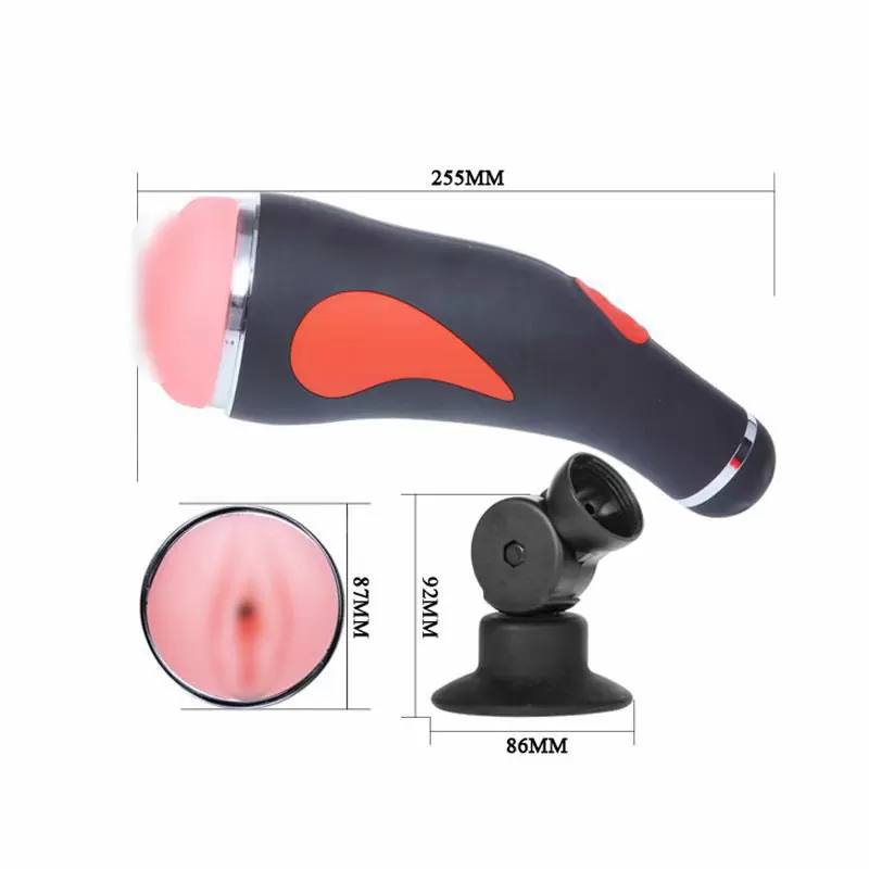 Вибромастурбатор вагина в тубе The Young Cyclone на присоске – черный с красным