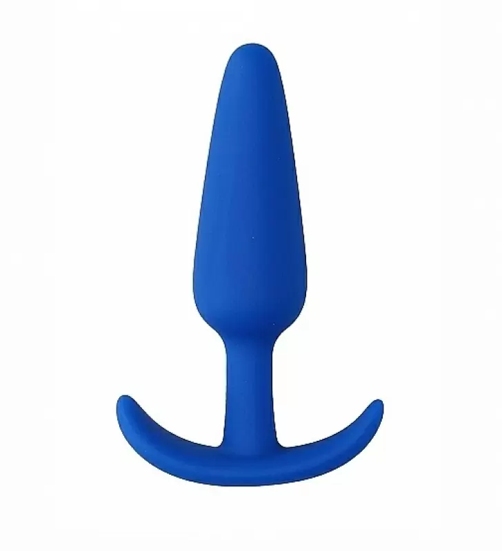 Анальная пробка для ношения Slim Butt Plug, 8,3 см, силикон, голубой