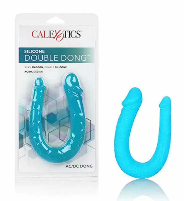 Двухсторонний фаллоимитатор AC/DC Dong - голубой