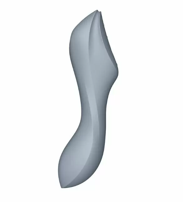 Двусторонний стимулятор клитора с вибрацией и вакуумно-волновым эффектом Curvy Trinity 3, серый