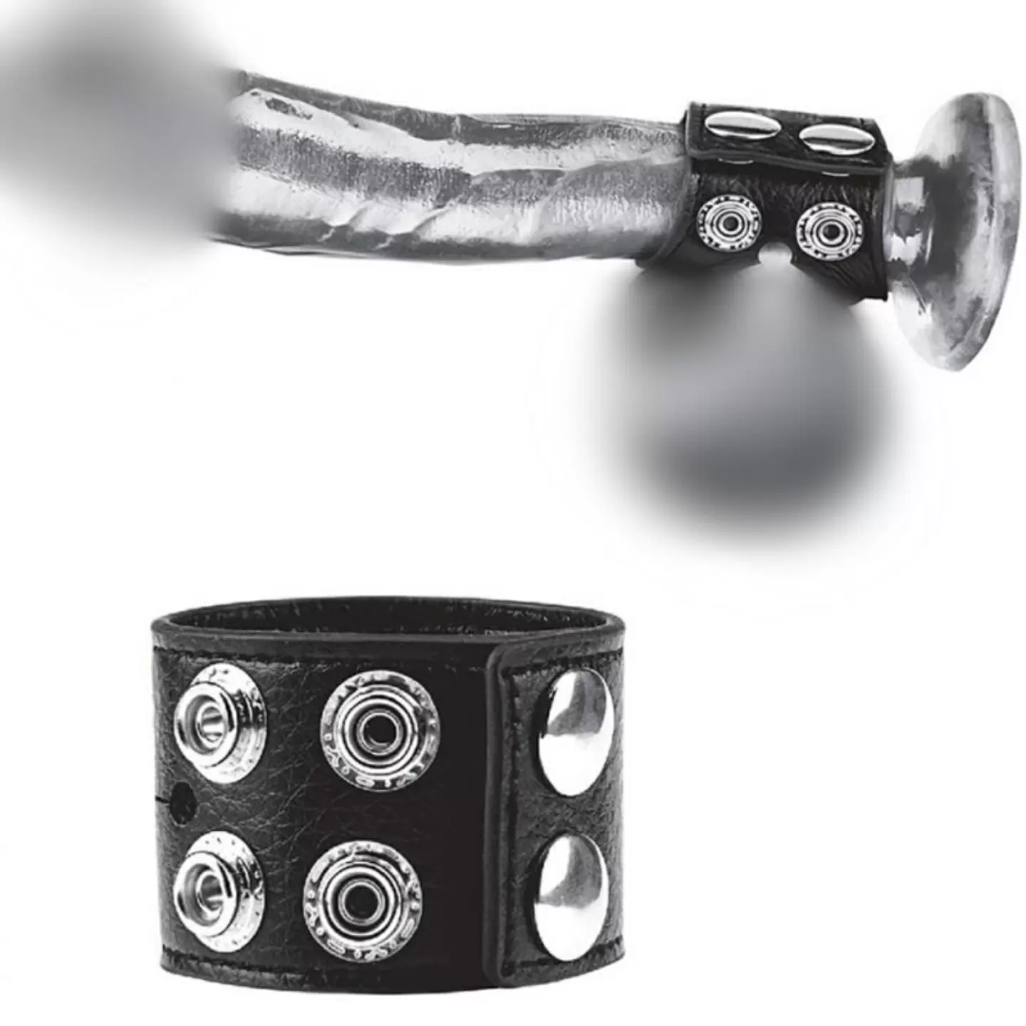 Ремень для члена и мошонки из экокожи Blueline 1.5 Cock Ring With Ball Strap – чёрный