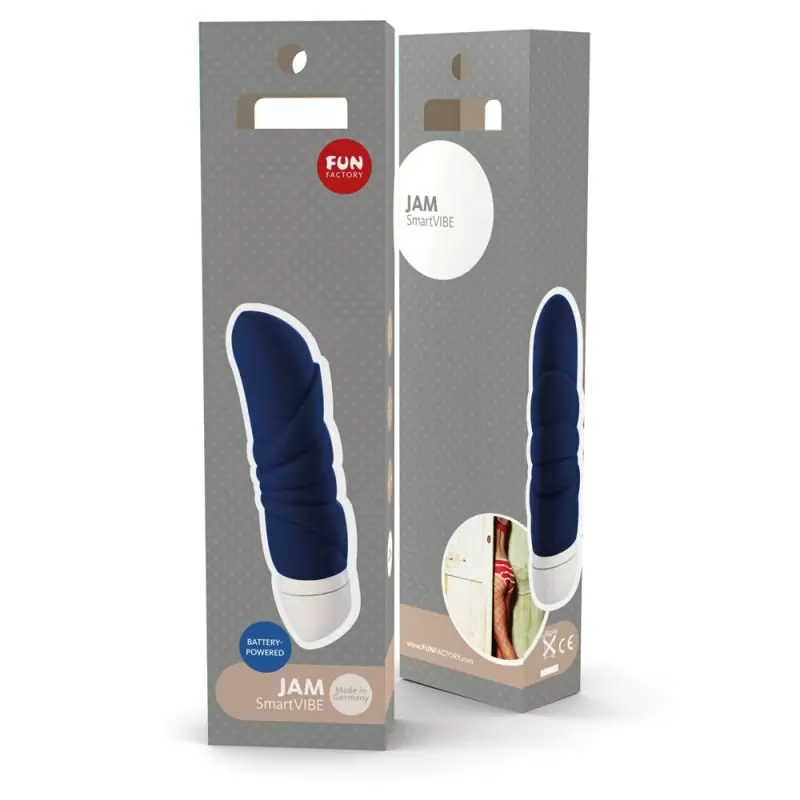 Компактный вибратор Fun Factory Jam, 12,7 см, силикон, синий