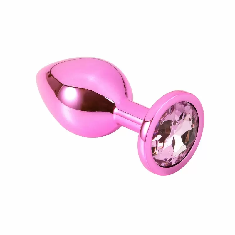 Розовая алюминиевая анальная пробка Medium