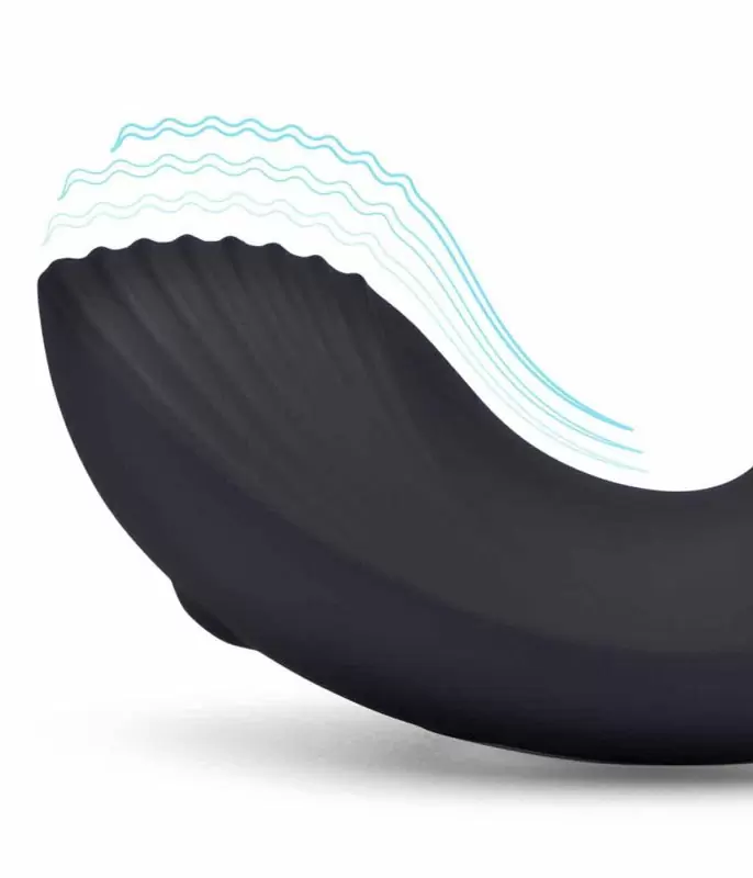 Мощный стимулятор простаты BlueLine Thumper - Prostate Flicking, с пультом Д/У, 13,5 см, 4 режима, силикон