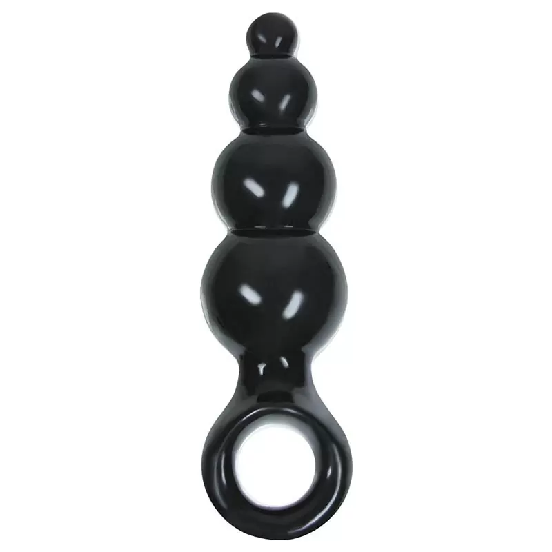 Анальная пробка с кольцом Jolie Ripples Small – черная