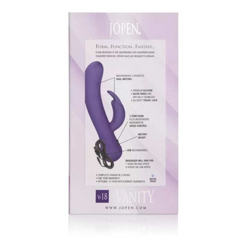 Вибромассажер двойной Vanity Vs18 со стимулятором клитора – фиолетовый