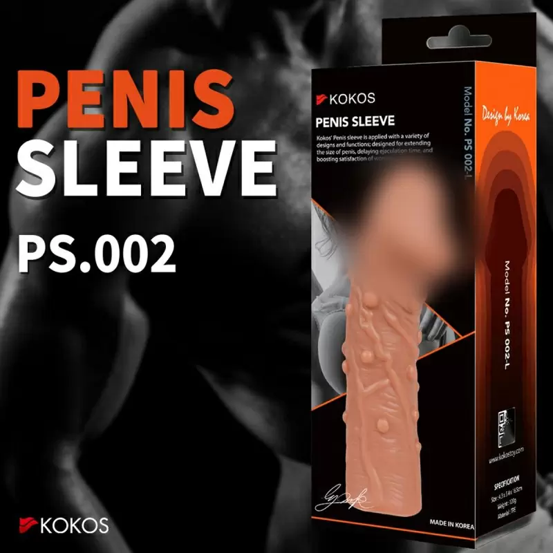 Реалистичная насадка на пенис с пупырышками, Kokos, размер L