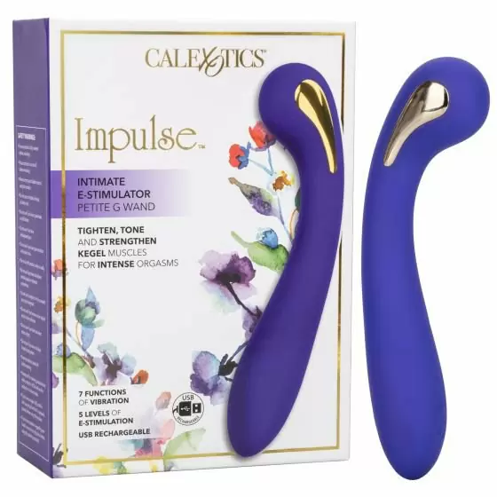 Изогнутый вибратор Impulse Estim Petite G Wand, 7 режимов, 19 см, силикон, синий