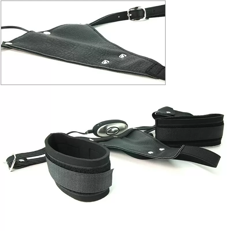 Комплект из наручников и трусиков Bondage Panty & Cuffs для электростимуляции – черный