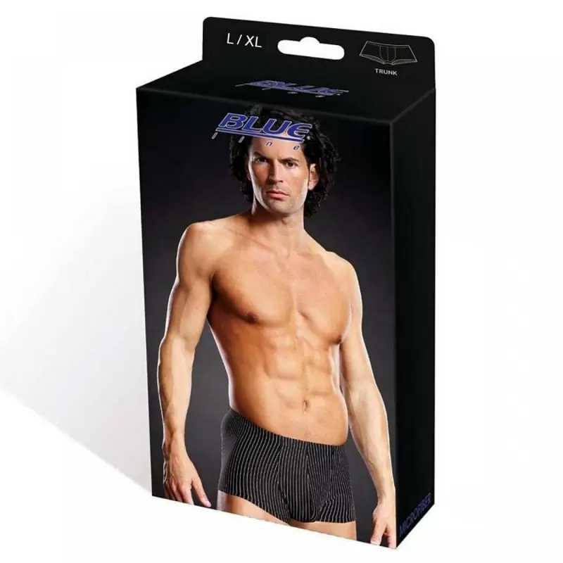 Транк-боксеры BlueLine из микрофибры в черно-белую полоску – L/XL