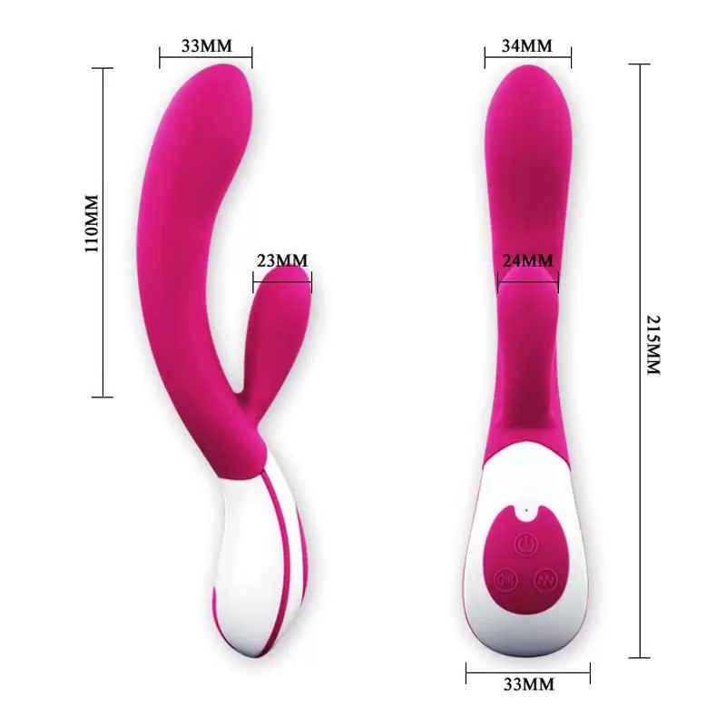 Перезаряжаемый вибромассажер двойного воздействия Uriah с голосовым сопровождением – розовый