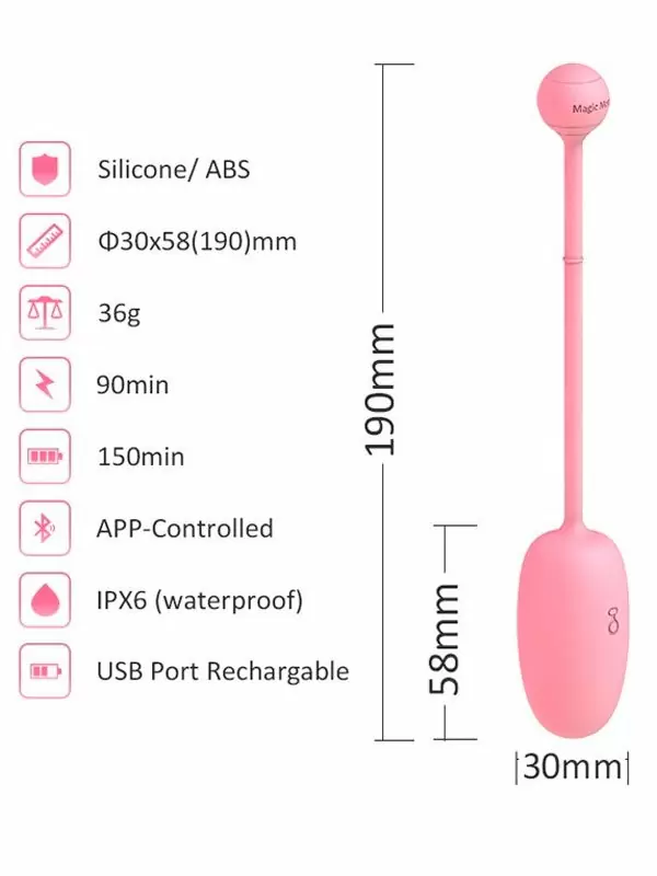 Компактный тренажер Кегеля Magic Motion Kegel Coach, диаметр 3см, розовый