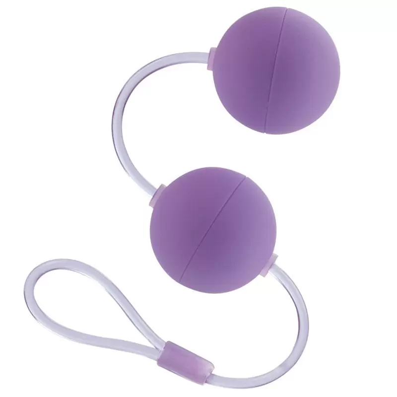 Вагинальные шарики First Time Duo Lovers на гибкой сцепке – фиолетовый