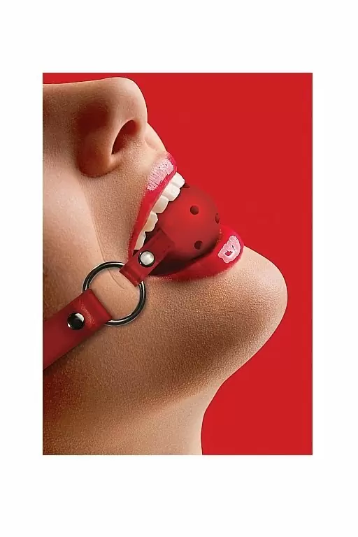 Красный кляп-шарик Gag Ball Ouch! — комфорт и стиль для ролевых игр