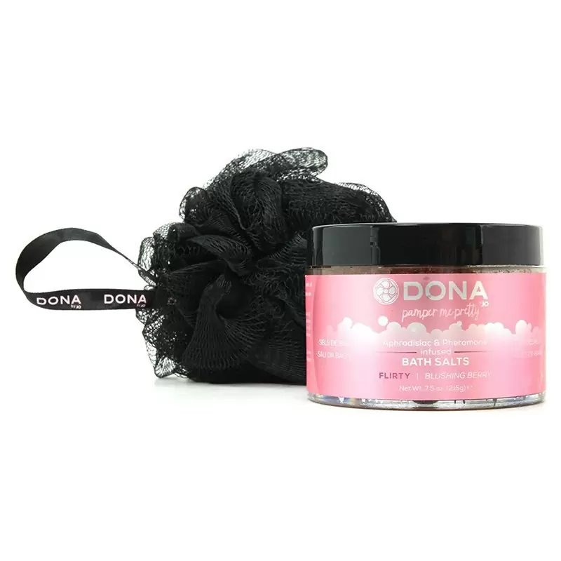 Подарочный набор Dona Be Desired Flirty: соль с феромонами и мочалка – ягодный, 215 г