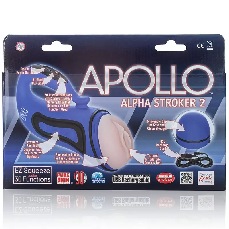 Мастурбатор вагина Alpha Stroker 2 с вибрацией – голубой	