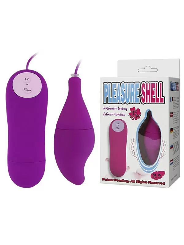 Виброяйцо-лепесток Pleasure Shell с проводным пультом управления – розовый