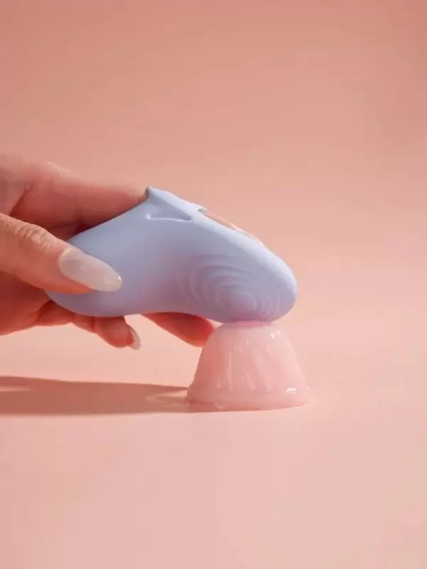 Мини-вибратор на пальцы Svakom Echo 2 с функцией нагрева, 5 режимов, 5 скоростей, дистанционное управление, функция блокировки, голубой