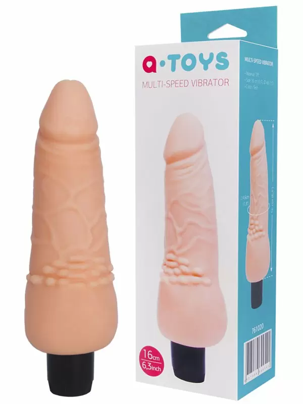 Реалистичный вибратор TOYFA A-Toys  Multi-Speed с утолщенным основанием – телесный