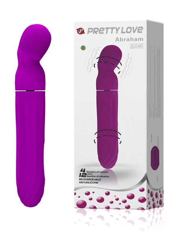 Эффективный вибромассажер-ротатор Abraham с двумя вращающимися частями – малиновый