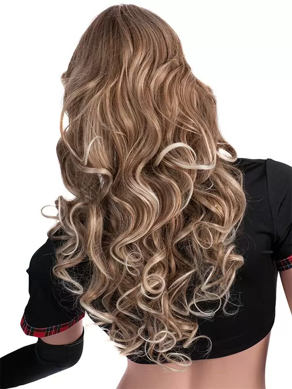 Парик длинные кудрявые волосы, светлое мелирование