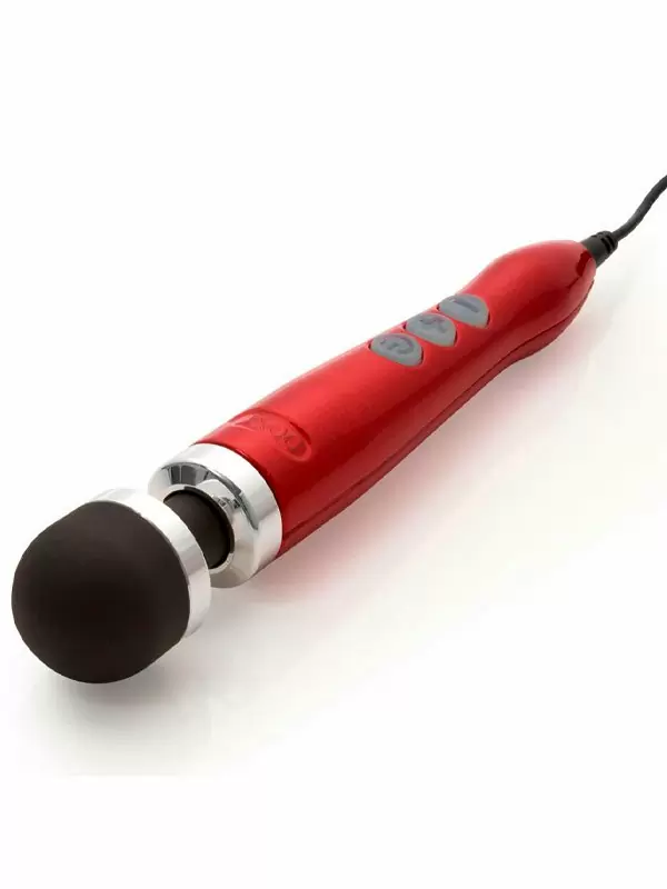 Мощный вибратор Doxy Die Cast 3, 28 см, силикон, красный