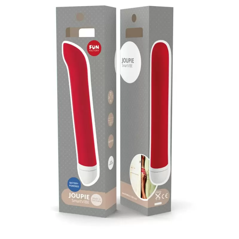 Элегантный вибратор Fun Factory Joupie, с загнутым кончиком, 18,2 см, красный