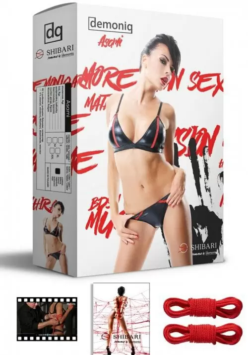 Комплект из матовой кожи Asami с веревками для связывания - черный, S