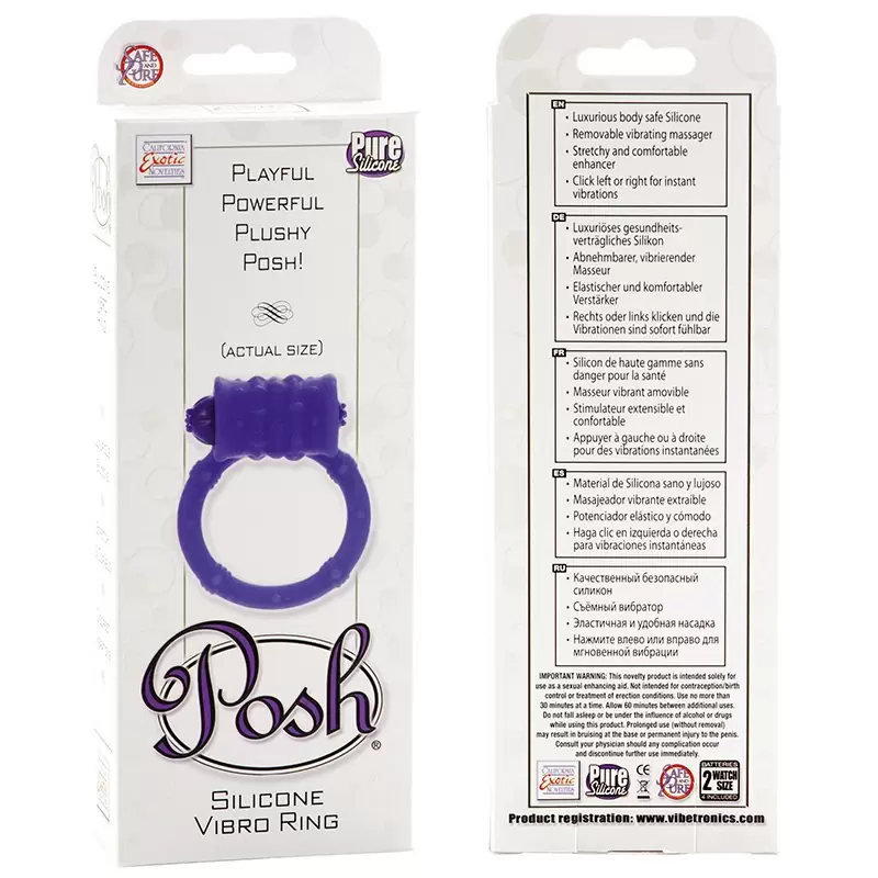 Эрекционное кольцо Posh с вибрацией фиолетовое