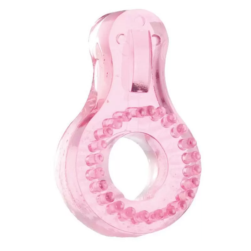 Эрекционное кольцо Super Stretch Bump со стимулятором клитора – розовый
