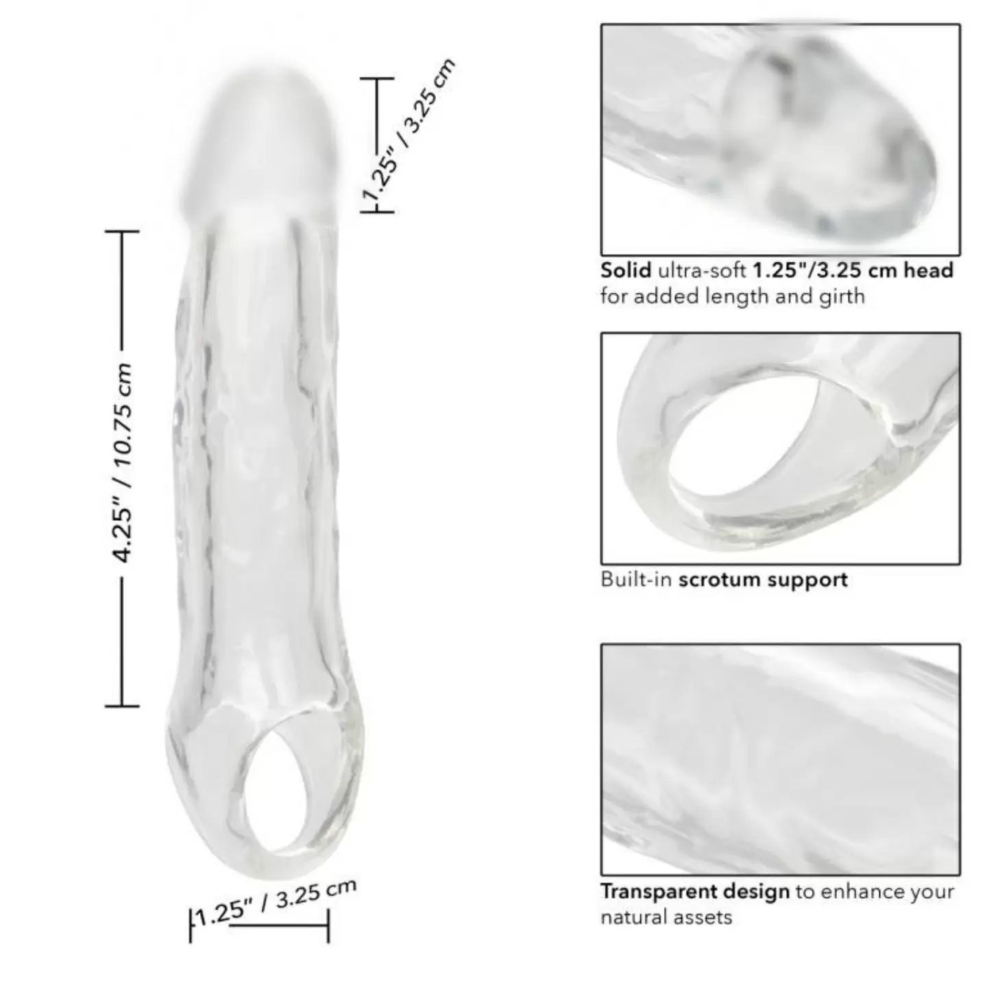 Увеличивающая насадка PERFORMANCE MAXX CLR EXTSN, 18,5 см, ТПЕ, прозрачный