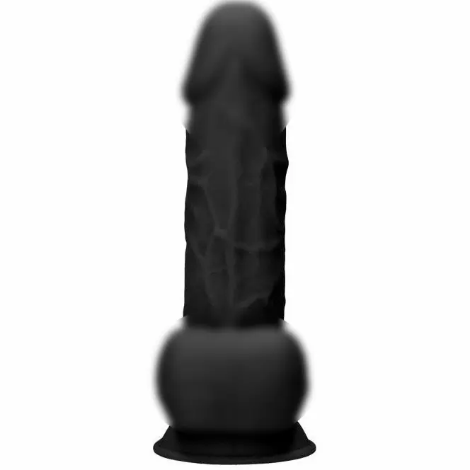 Реалистичный фаллоимитатор Shots toys, с мошонкой, 21,6 см, силикон, черный