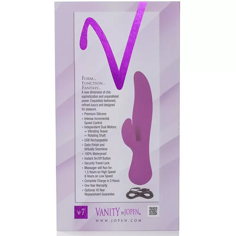 Вибромассажер со стимулятором клитора Vanity Vr7 перезаряжаемый – фиолетовый