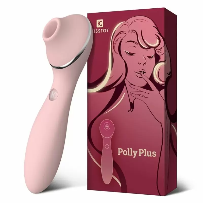 Розовый стимулятор клитора Polly Plus: 16.8 см, 3 режима всасывания, 10 режимов вибрации, функция нагрева, силикон
