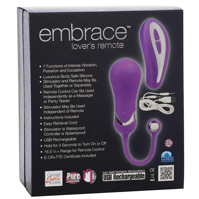 Вибро-яйцо на дистанционном управлении Embrace Lover’s Remote – фиолетовое