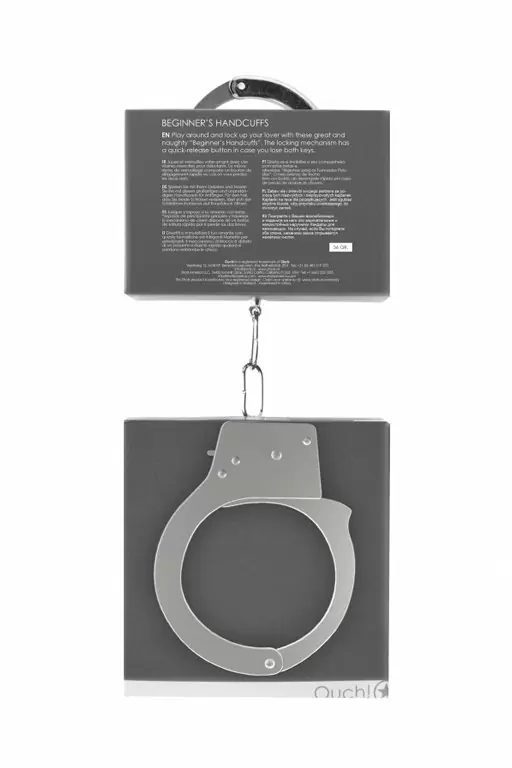 Металлические наручники Beginner's Handcuffs, с ключом, серебристый
