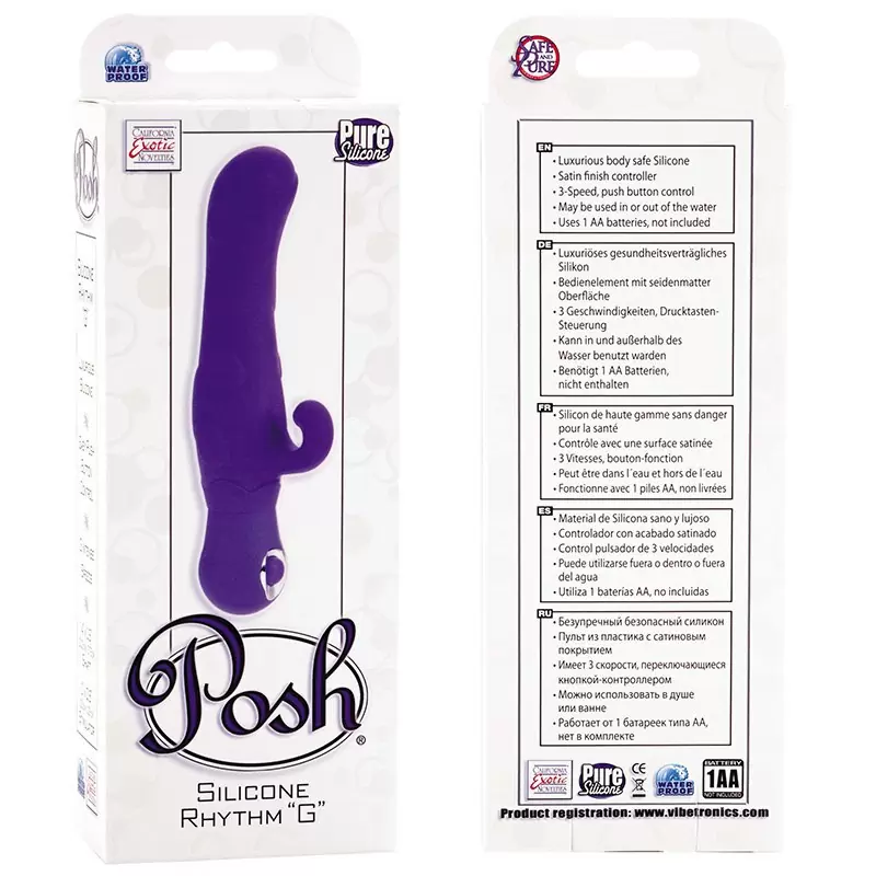 Вибромассажер Posh Silicone Rhythm “G” фиолетовый