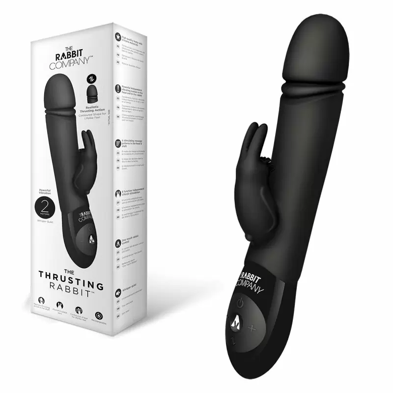Вибратор-кролик с функцией «толчка» The Rabbit Company Thrusting Rabbit – черный