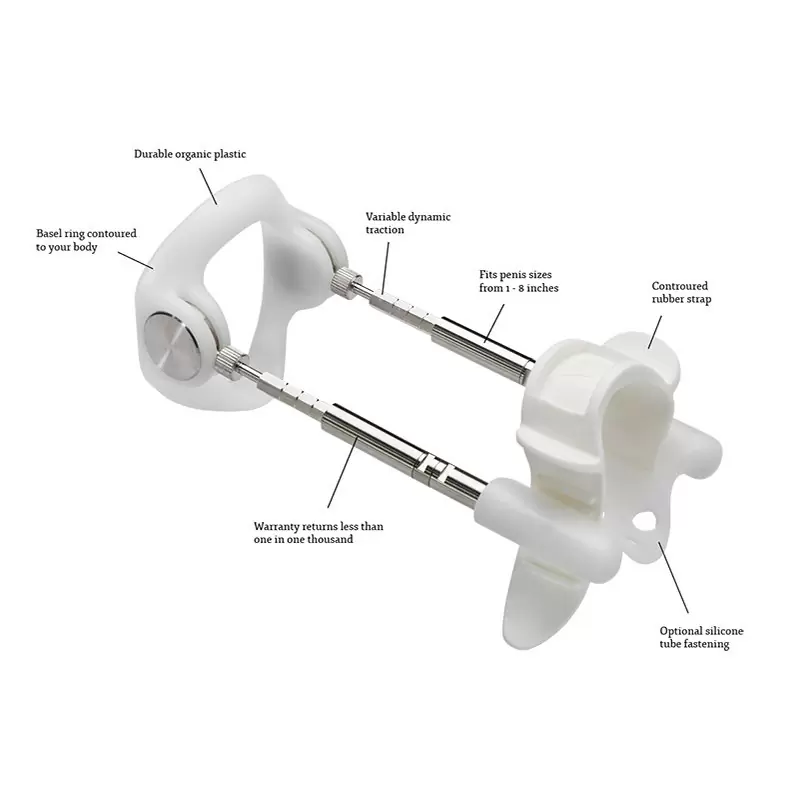 Экстендер для увеличения пениса базовой комплектации Jes-Extender Light – серебристый с белым