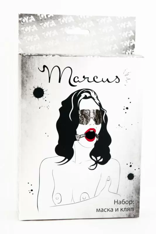 Кружевной набор маска и кляп TOYFA Marcus – серебристый